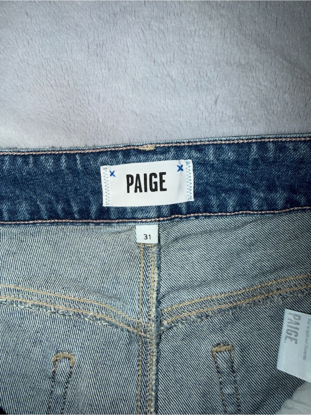 PAIGE Light Blue Wide-Leg Cropped Jeans with Cuffed Hem - Picture 6 of 10